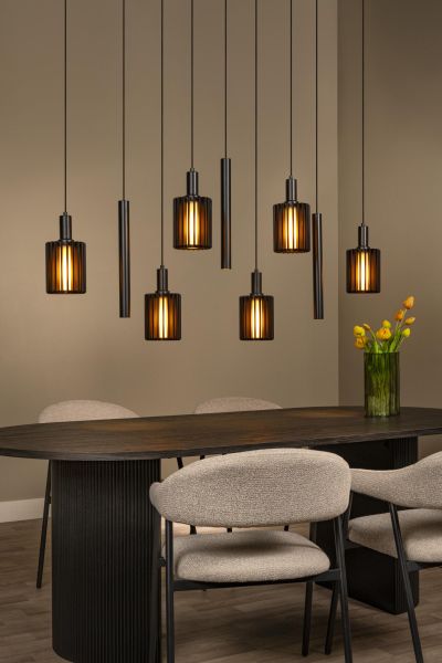 Lucide LAMBRES - Pendant light - 6xE27 - Black